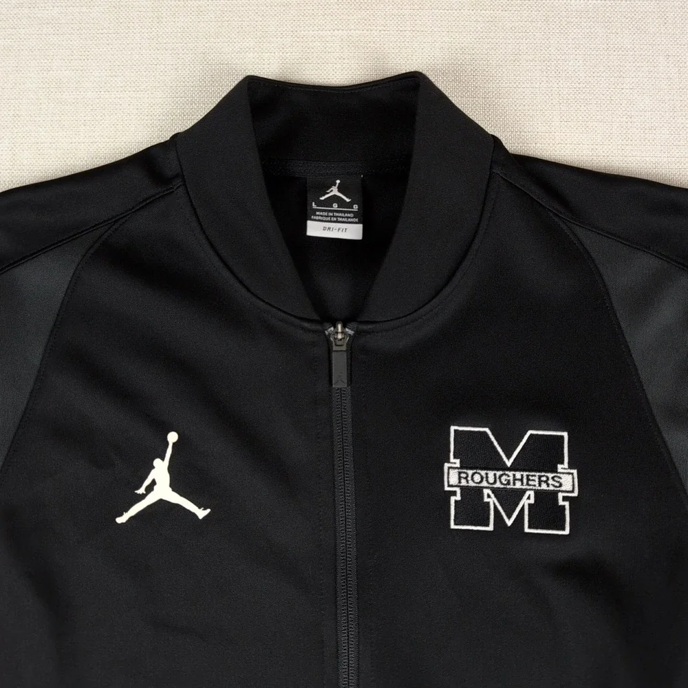 Jordan Mens Muskogee Roughers Dri-FIT Full Zip Track Jacket Large Athletic Black